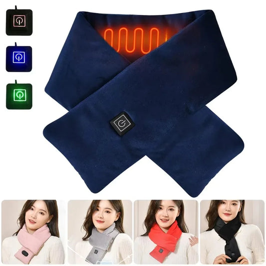 USB Heated Scarf – 3-Level Temperature Neck Warmer
