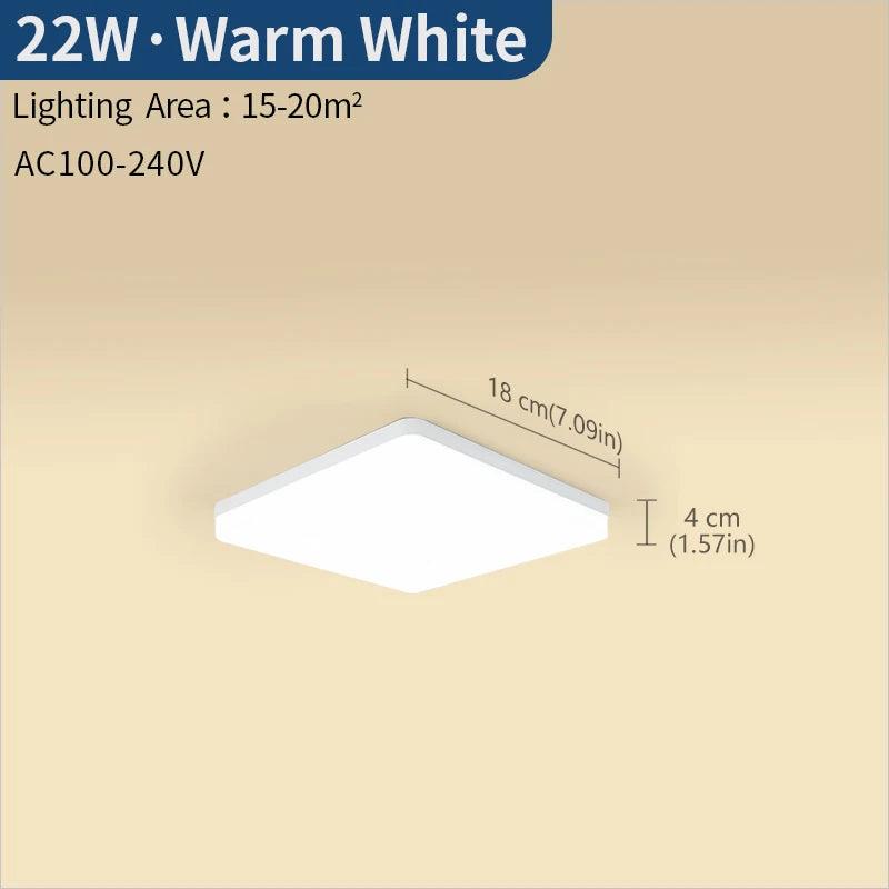 Square LED Ceiling Light 3 Colour Temperatures – 18W, 22W or 45W
