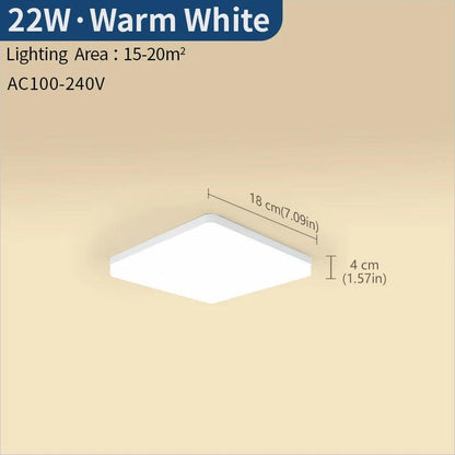 Square LED Ceiling Light 3 Colour Temperatures – 18W, 22W or 45W