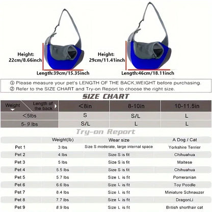 1Pc Dog out backpack,Dog Sling Carrier Breathable Mesh Travel Crossbody Bag For Puppy Cat Hiking Camping - Urbizia