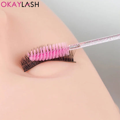 100pcs Disposable Eyelash Brushes – Spoolies & Mascara Wands