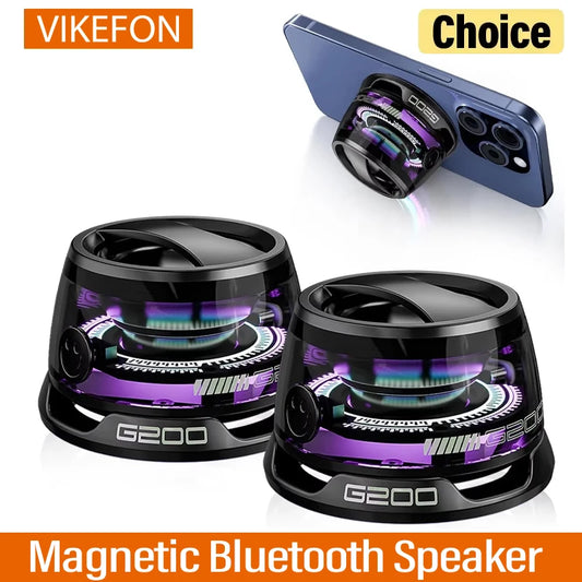Magnetic Mini Bluetooth Speaker with RGB Light & Phone Stand