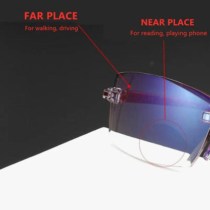 Rimless Anti Blue Light Bifocal Reading Glasses 2 Pairs