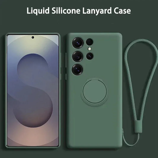 Liquid Silicone Ring Holder Case for Samsung Galaxy