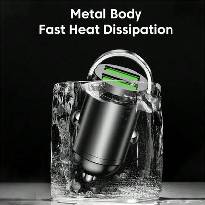 200W Mini Dual Ports USB Car Charger Fast Charging Car Phone Charger Adapter Compatible With IPhone USB Charger In Car