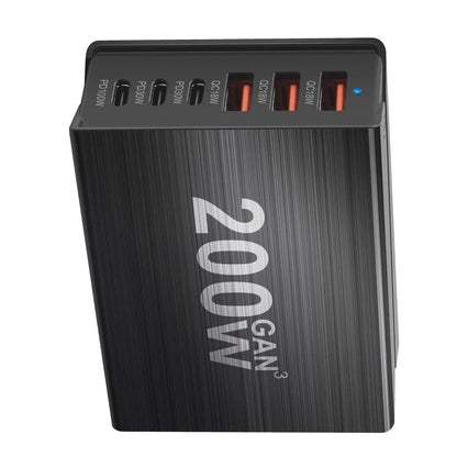 USB-C Fast Charning 200W 6-Port Charging Station Hub PD Charger for Phones and Tablets, Portable Design - Urbizia