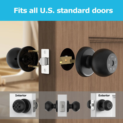 Viladepot Ball Shaped Smart Lock Fingerprint Door Lock App Control Passcode Unlock Electronic Touchscreen Keypad Indoor