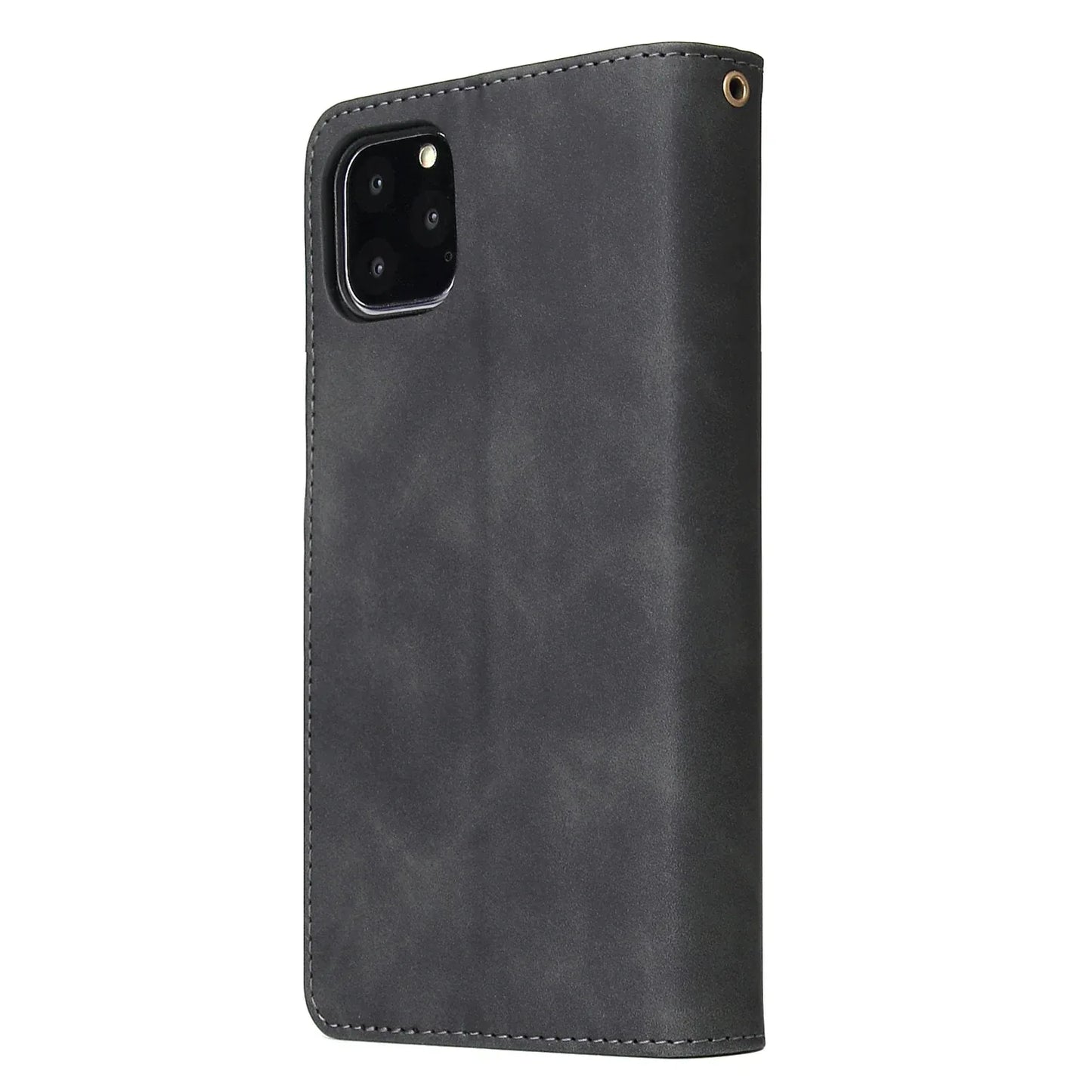 Premium Leather Wallet Case For iPhone 16 15 14 13 12 11 17 Pro Max Plus 17Air 16e Zipper Wallet Card Slots Magnetic Flip Cover