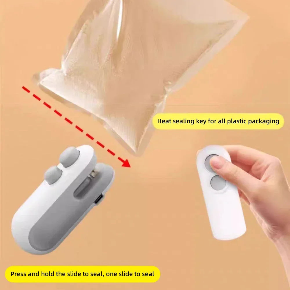 Mini Handheld Heat Bag Sealer with Rechargeable Design