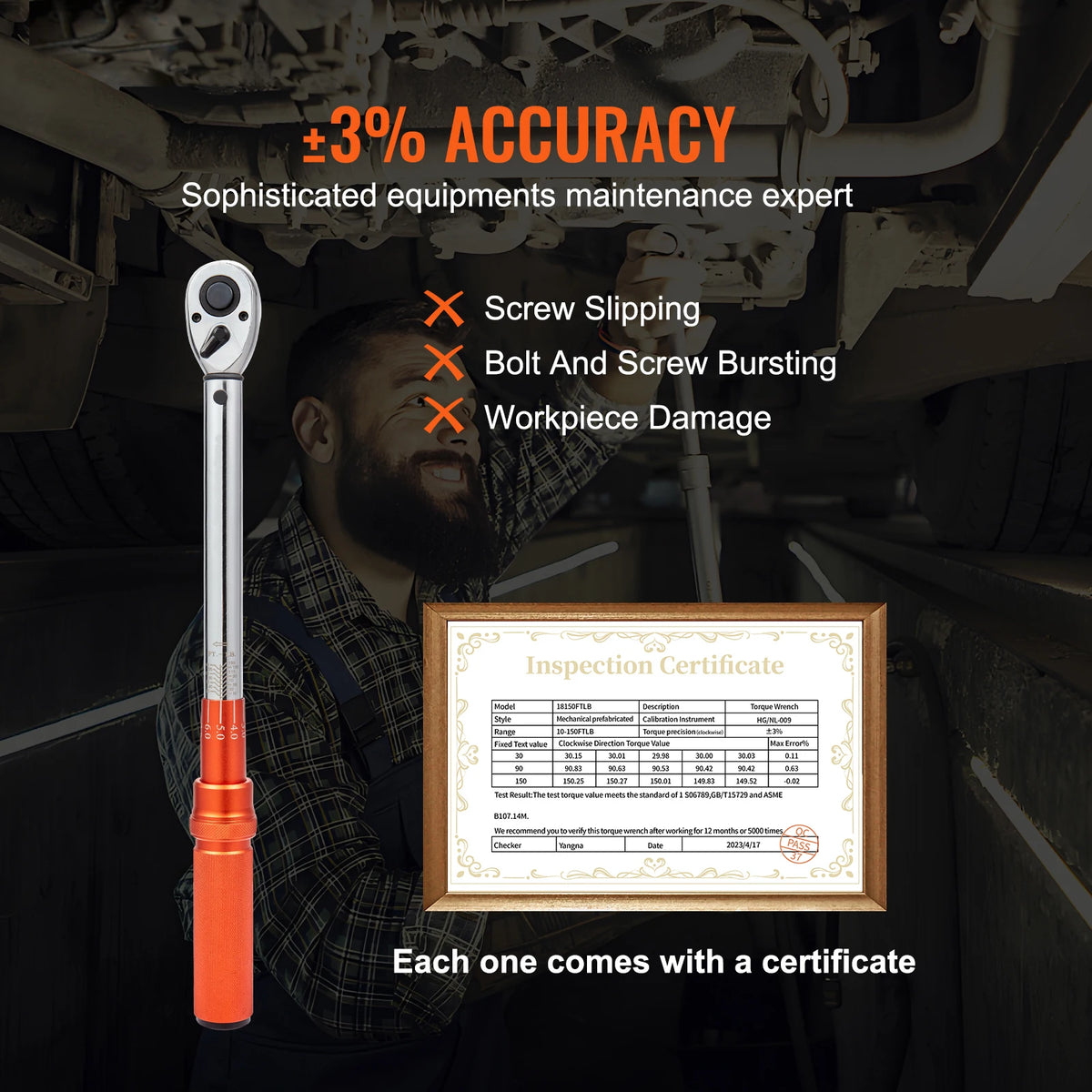 SucceBuy Torque Wrench Set Drive Click Torque Wrench Dual-Direction Adjustable  Mechanical Dual Range Scales Torque Wrench Kit