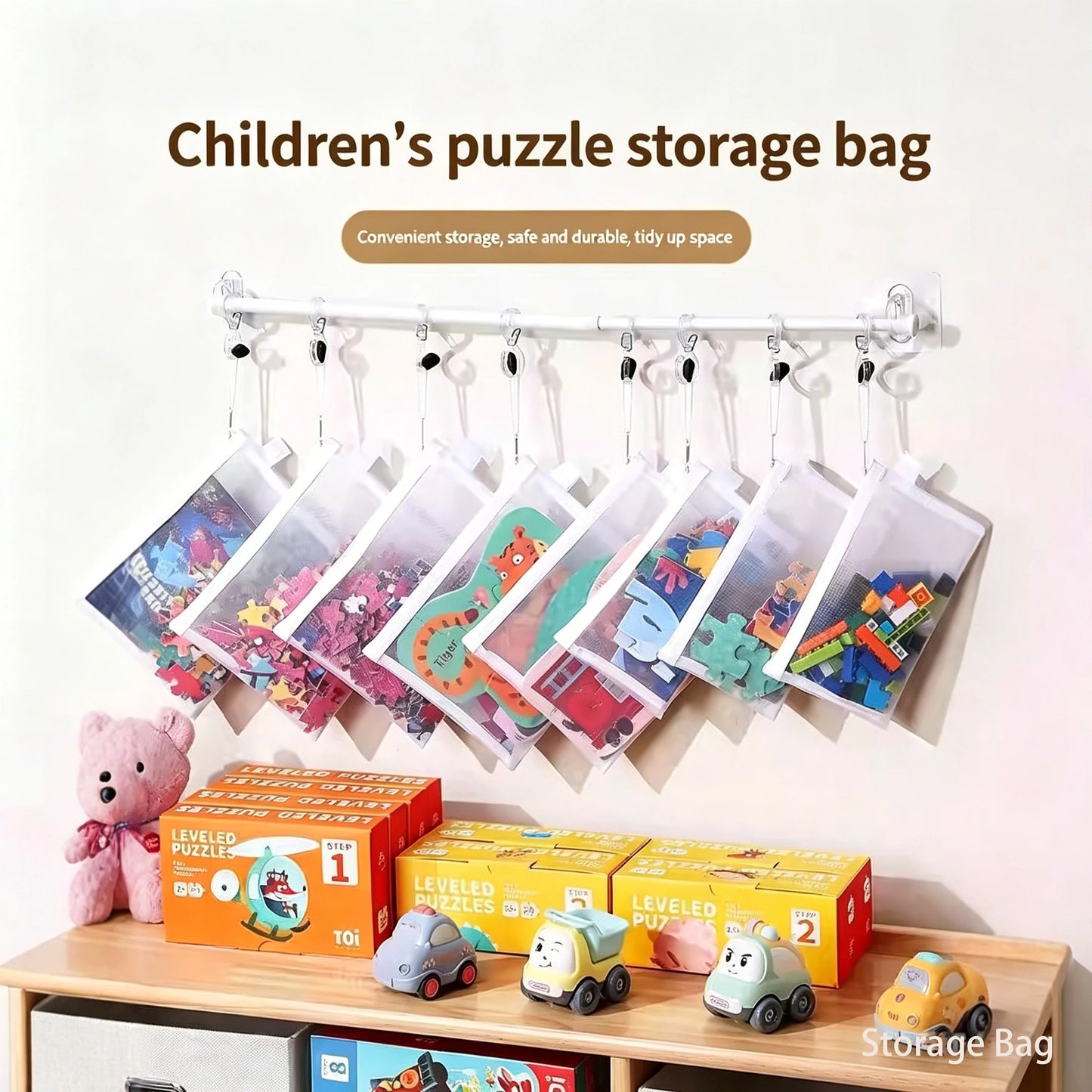 New Puzzle Storage Bag Children's Building Blocks Small Toys Special Sorting Bags Transparent Mesh Gauze Zipper Mesh Bags
