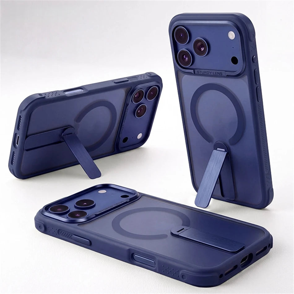 Candy Color Translucent Matte For Magsafe Cover For IPhone 17 16 15 14 13 18 Pro Max Magnetic Charging Bracket Shockproof Cover