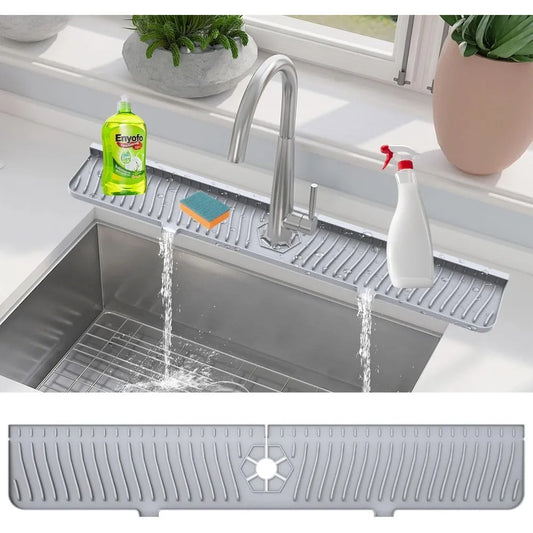 Silicone Faucet Water Catcher Mat – Sink Splash Guard & Drying Pad
