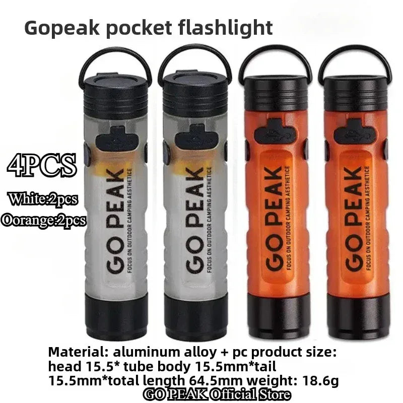 GOPEAK Pocket Mini Flashlight Outdoor Key Clip Cap Ambient Led Long Endurance Disaster Relief Emergency 5050 Small Light - Urbizia