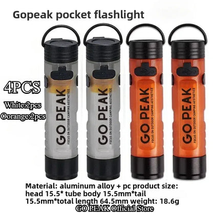 GOPEAK Pocket Mini Flashlight Outdoor Key Clip Cap Ambient Led Long Endurance Disaster Relief Emergency 5050 Small Light - Urbizia