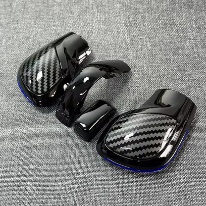 4PCS Chrome Matt With Leather Shift Knob Gear Side Cover DSG Emblem For VW Golf 6 7 R GTI Passat B7 B8 CC R20 Jetta MK6 GLI