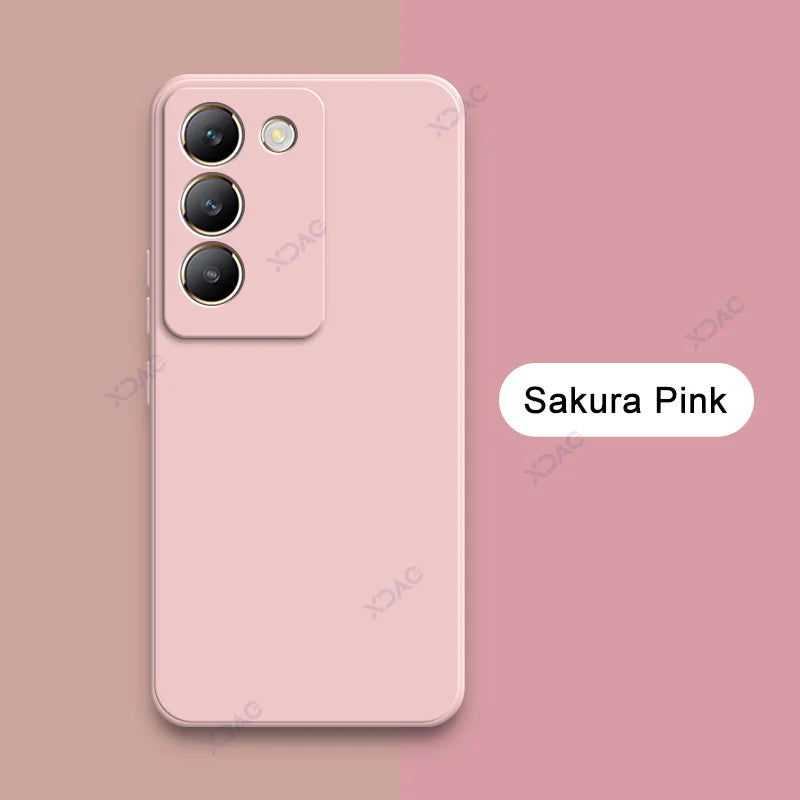 Luxury Dual Layer Cellphones Case Cover for VIVO V30 Lite V40 SE Lens Protection V30Lite V40SE Soft Square Liquid Silicone Armor