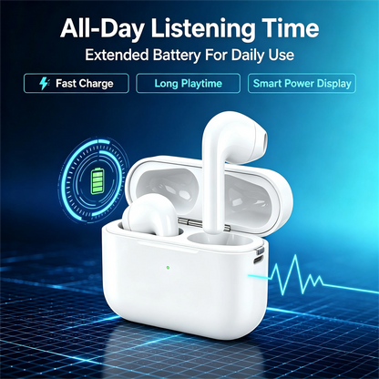ZZLOVE Wireless Heart Rate Monitor TWS Earbuds Noise Cancelling Bluetooth Sport Earphones Charging Case