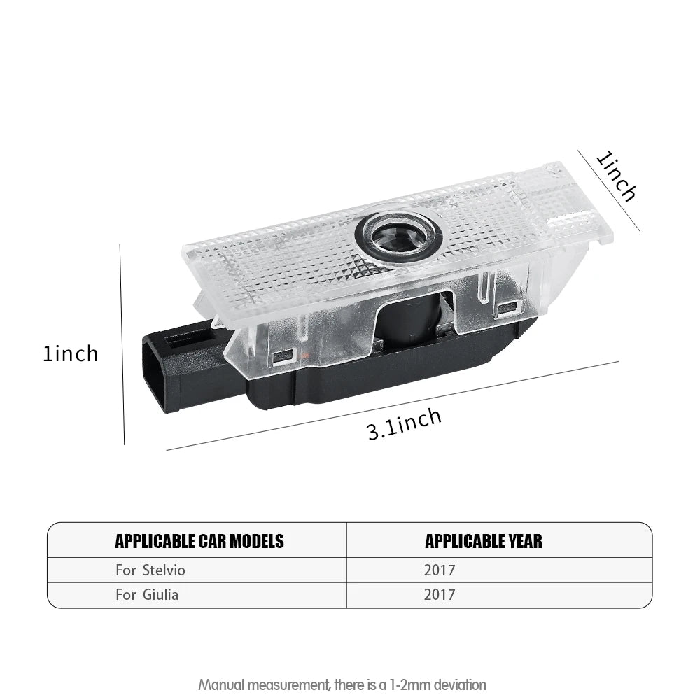 2PCS Car HD Projector Lamp Car Door Wireless Welcome Light LED Decoration Auto Accessories For Alfa Romeo Giulietta Stelvio 2017