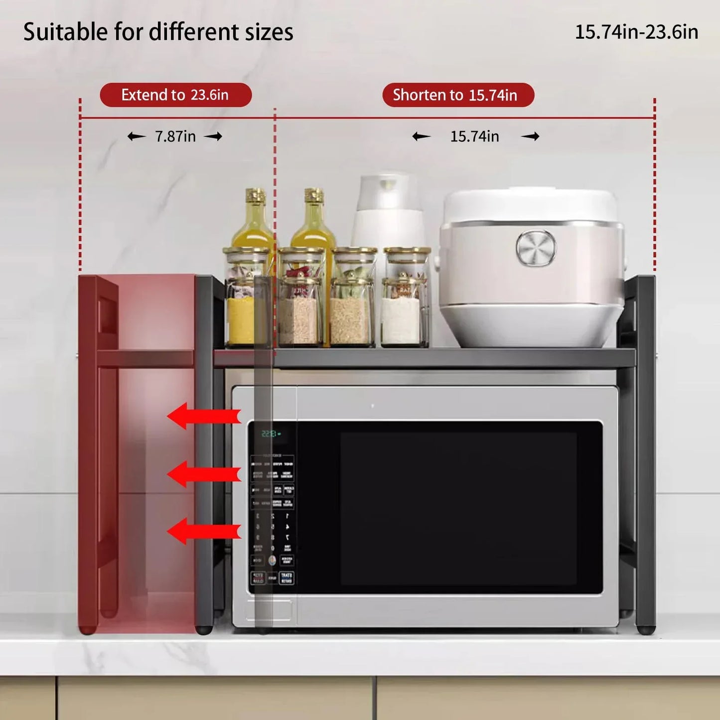 Expandable Microwave Shelf Organizer Rack 42–64cm