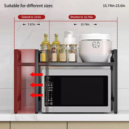 Expandable Microwave Shelf Organizer Rack 42–64cm