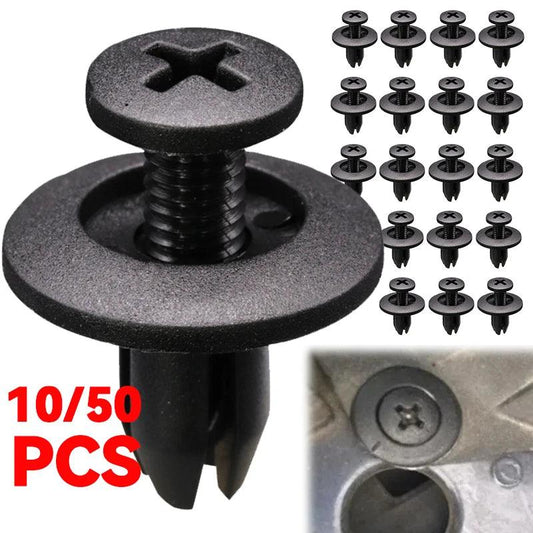 8mm Black Plastic Rivets for Car Bumper and Fender – 10 to 50 Pcs