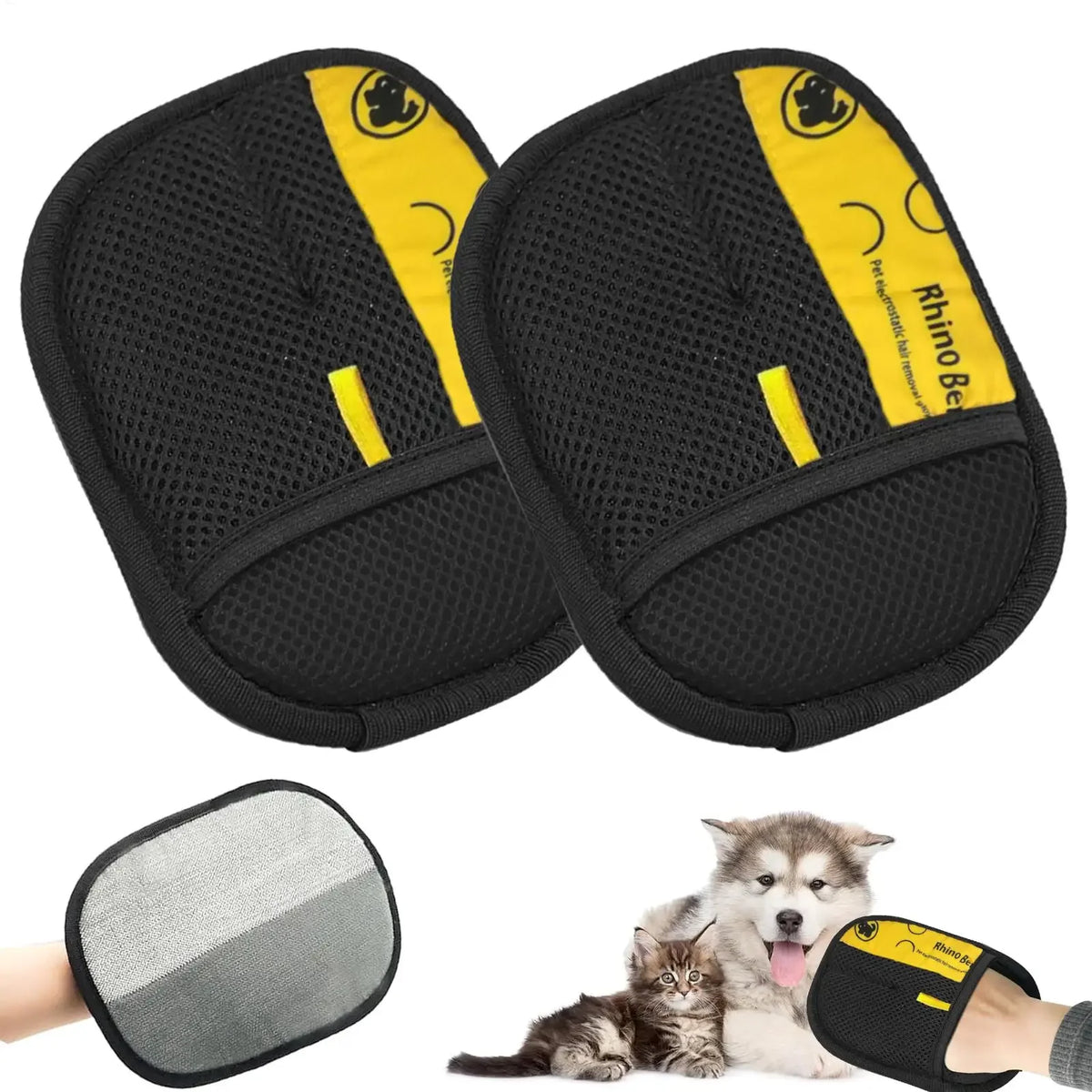 Pet Hair Remover Mitt Pet Grooming Gloves Deshedding Brush Glove for Dog Cat Rabbit with Long/Short/Curly Hair