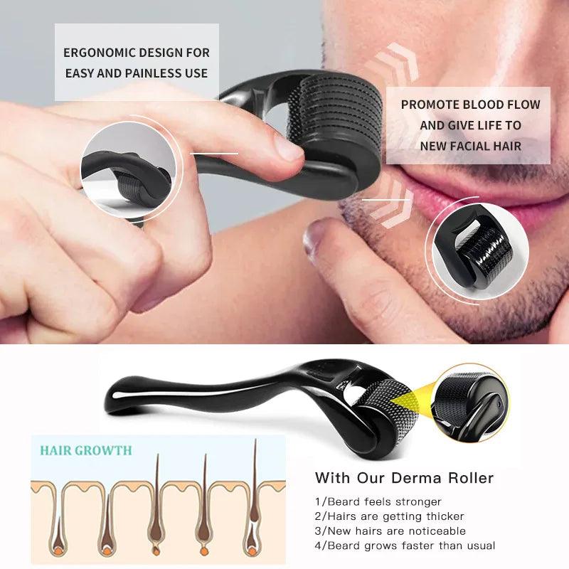 0.2-0.3mm Microneedle for Facial Body Hair Growth Derma Roller for Skin Beard 540 Needles Micro Face Roll Tool