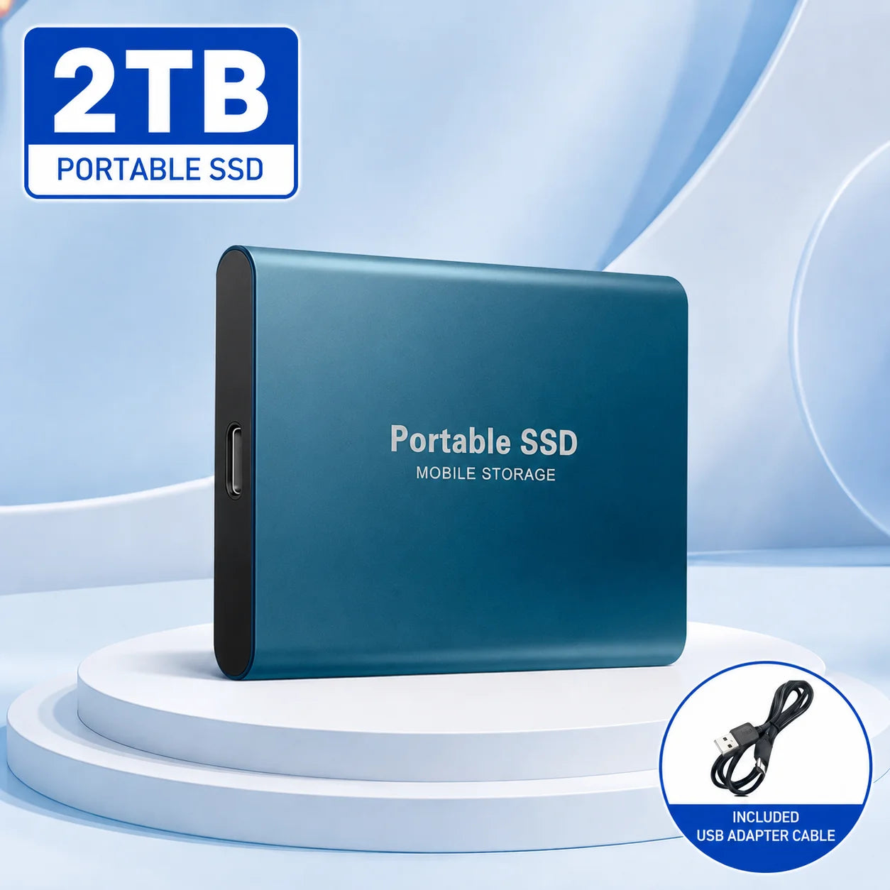 Portable External SSD – USB 3.0 & Type-C Storage Drive