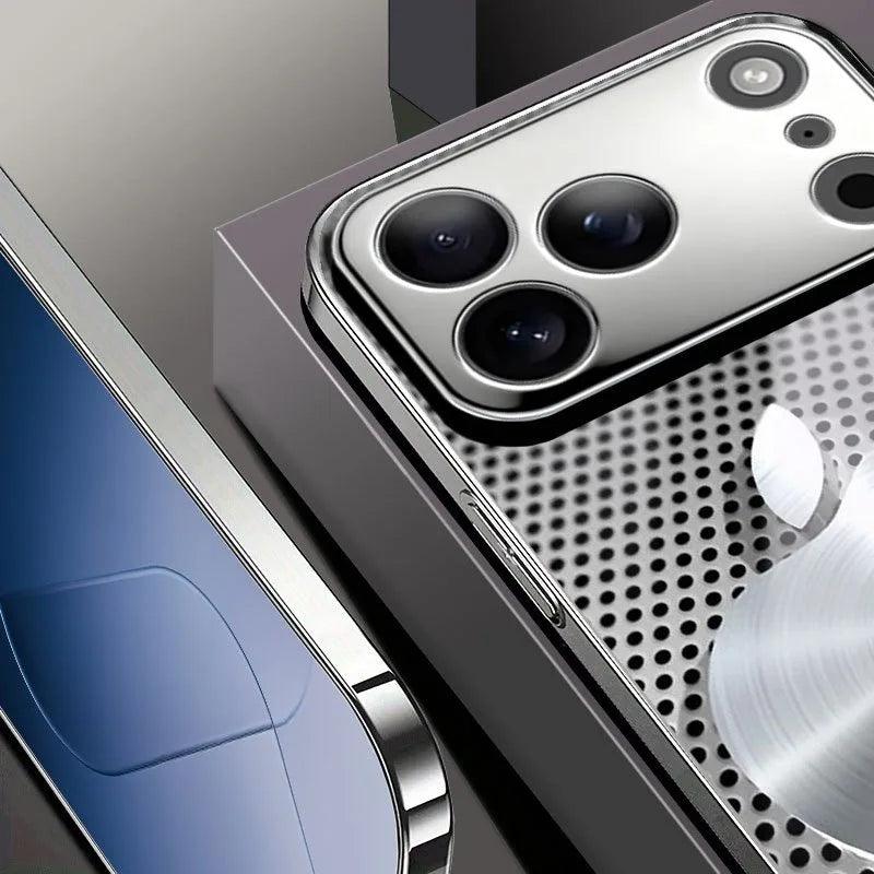 Metal Mesh Glass iPhone Case with Full Coverage