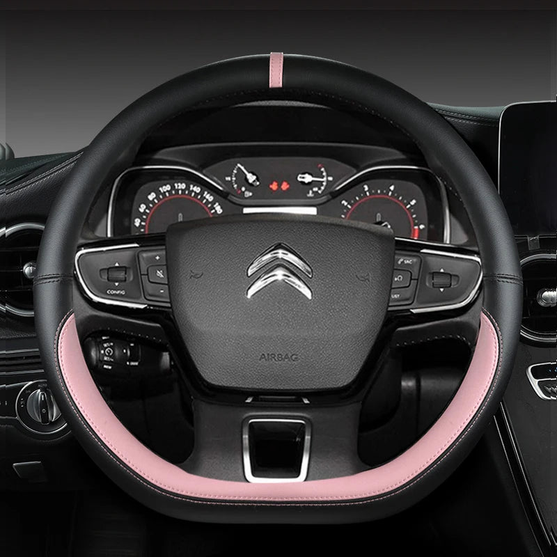 D Type Steering Wheel Cover For Citroen C3 II III 2009 - 2019 2020 C3 AIRCROSS 2017 2018 2019 2020 2021 Berlingo 3 C4 Picasso 2