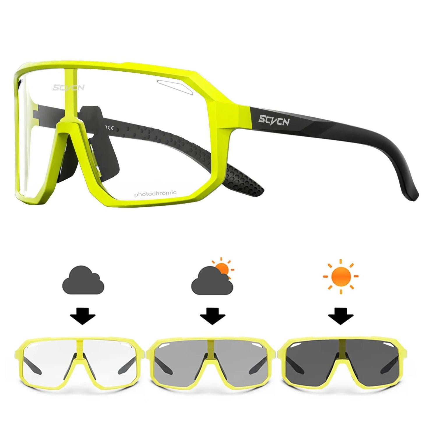 SCVCN Photochromic Cycling Sunglasses UV400 MTB Eyewear