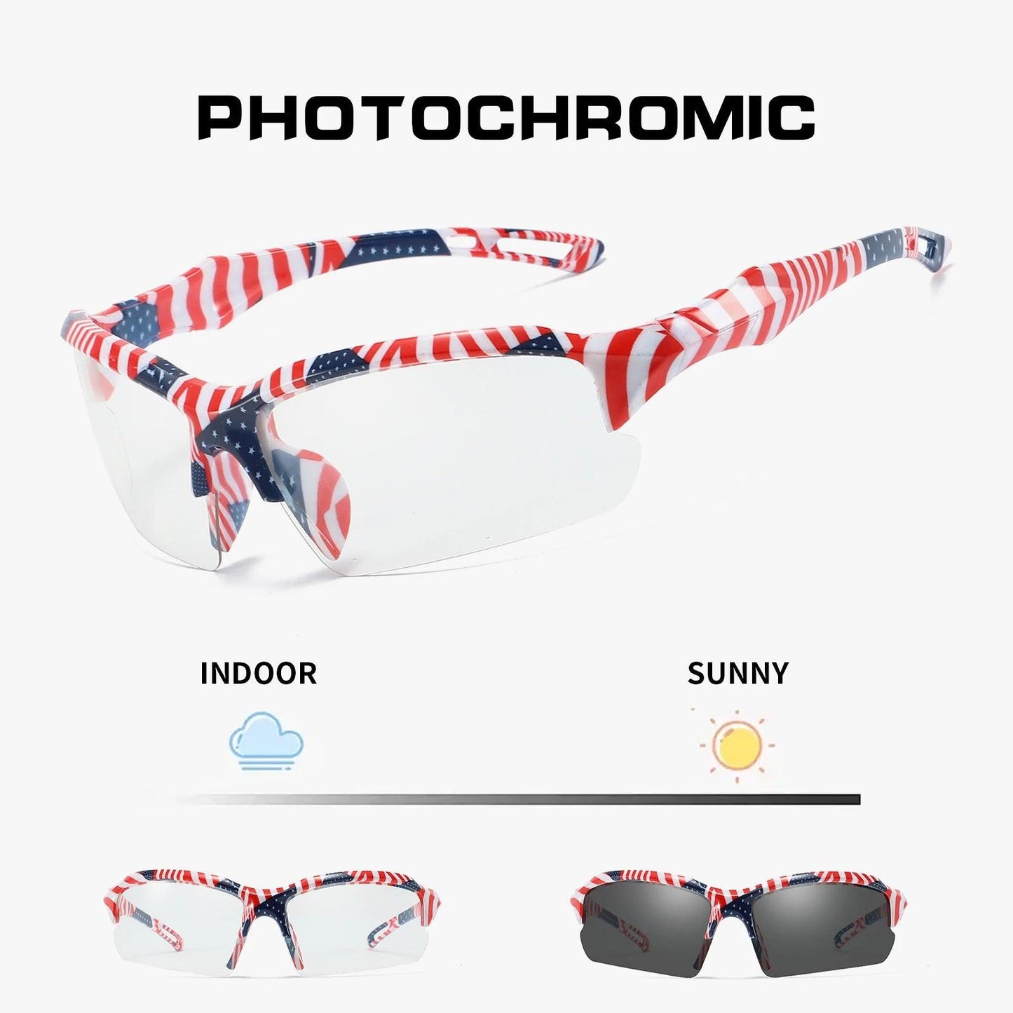 UV400 Safety Goggles Photochromic Cycling Glasses Men Women Outdoor Sport Eyeglasses Bike Sunglasses Bicycle Eyewear