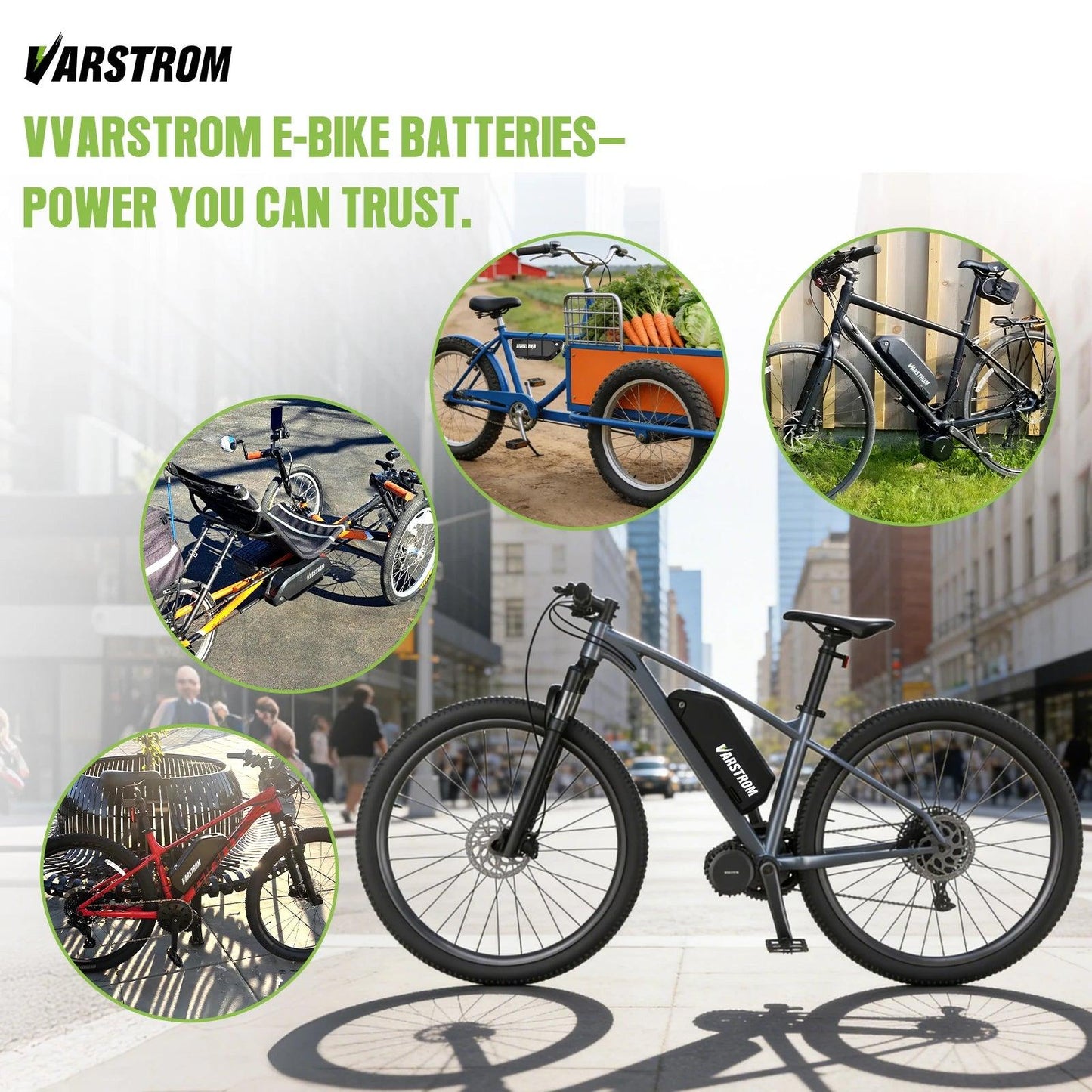 [US Stock] Varstrom Electric Bike Battery Hailong 48V 52V 20AH 30A Downtube Pack with 21700 Battery Cells 40A BMS for BBS02 TSDZ8 EBike Motor