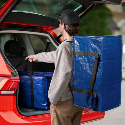Heavy Duty Moving Bags Or Storage Bag – Large Moving Boxes With Backpack Straps, Zippers & Handles – Perfect For Moving, College Dorm, Traveling, Camping, Christmas Decorations, 6 Pack.