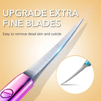 Stainless Steel Cuticle Scissors Dead Skin Remover For Nails Art Clippers Russian Nail Scissors Manicure Curved Tip Scissor
