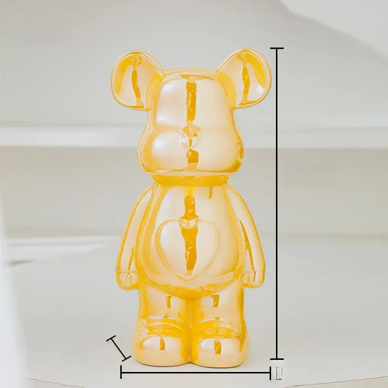 17/27/cm Aesthetic Bear brick Ceramic Staute Teddy Bear decor action figure Sculptures Ornament for room Home Decoration Crafts - Urbizia
