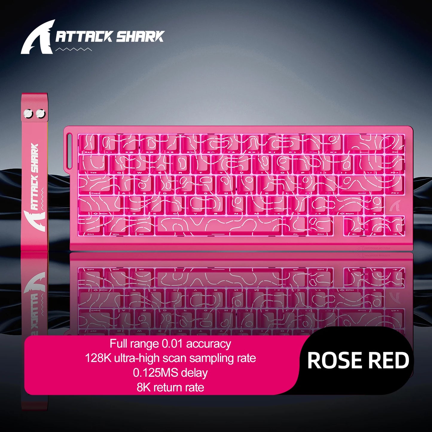ATTACK SHARK X68HE Magnetic Keyboard Red Wired Mechanical for Pro Gaming 0.01mm Rapid Trigg 8000Hz SOCD/Rs 0.125ms 128K Rate