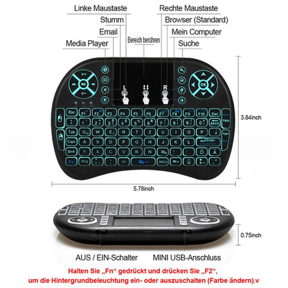 Air Mouse Backlit Mini Wireless Keyboard Azerty Spanish French Portuguese Russian Brazil Language With Touchpad N PC TV Box RGB