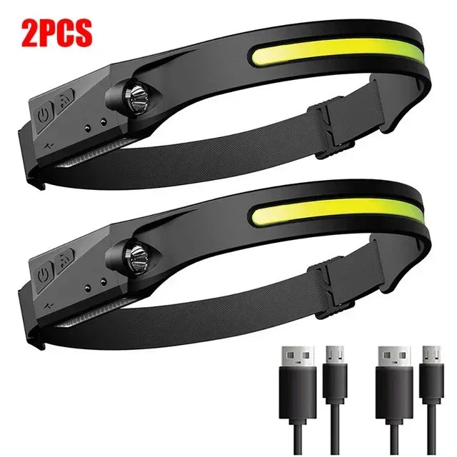 Rechargeable LED Sensor Headlamp with 5 Lighting Modes – Outdoor, Fishing - Urbizia
