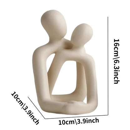 Heartwarming Loving Couple Resin Statue - A Timeless Modern Home Decor Accent for Bookshelves, Office Desks, and Nightstands - Urbizia