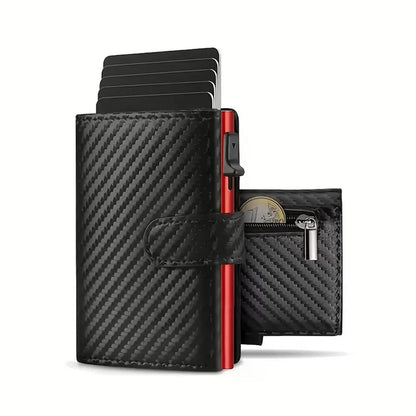Slim RFID Blocking Men's Wallet with Pop up Card Holder Automatic Credit Card Case