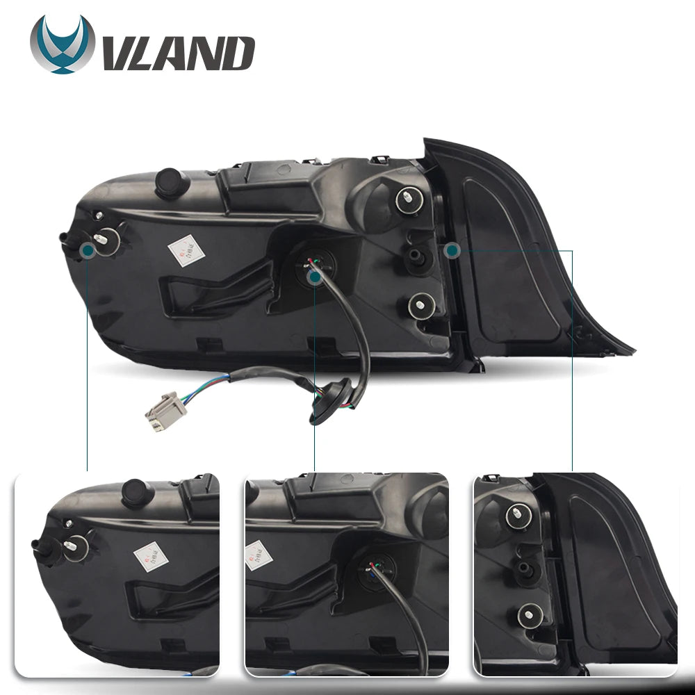 VLAND LED Tail Lights for Ford Mustang S550 2015–2023 Sequential Turn Signal 5 Modes Rear Lamps Assembly