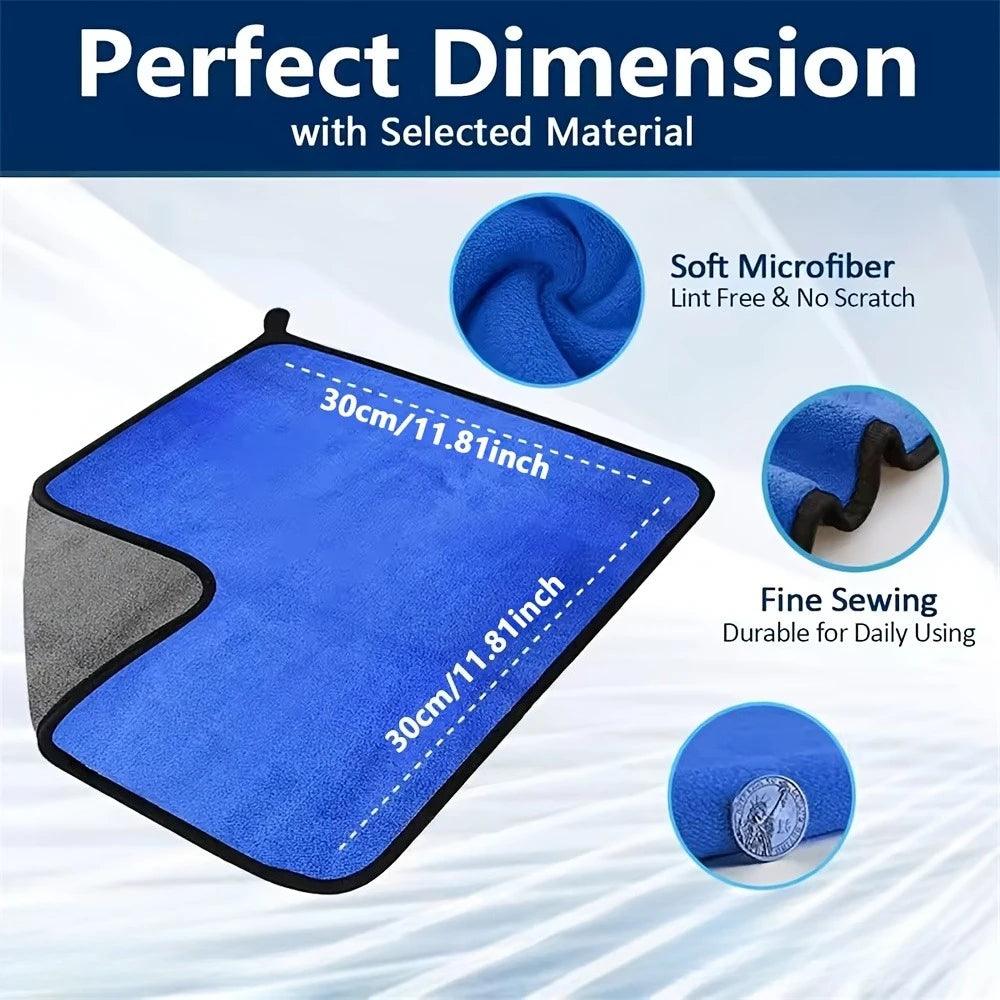 1-10pcs Microfiber Car Cleaning Towels Ultra Absorbent Car Drying Cloth Auto Detailing Washing Towel Father's Day Gift For Dad