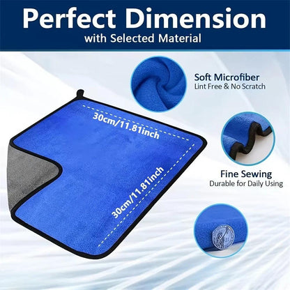 1-10pcs Microfiber Car Cleaning Towels Ultra Absorbent Car Drying Cloth Auto Detailing Washing Towel Father's Day Gift For Dad