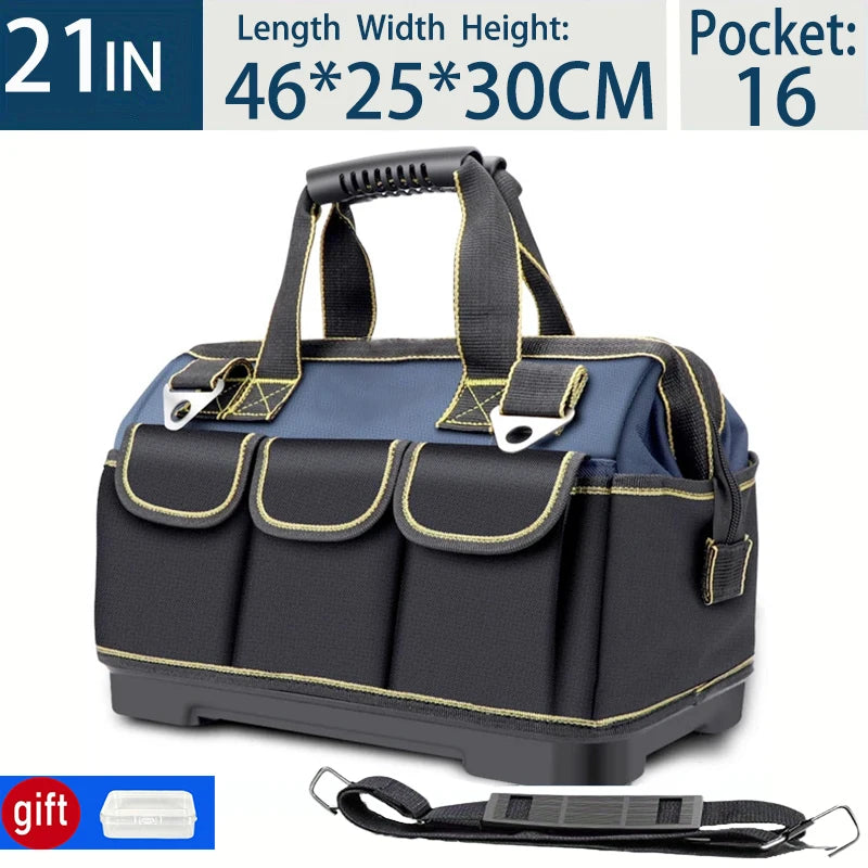 Multifunctional 13in-23inch Tool Bag Thicken Big Capacity Waterproof Wear-Resistant Toolkit MultiPocket Electrician Storage Bag