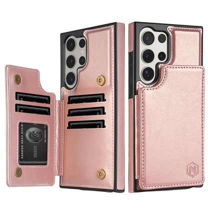 Wallet Magnetic Double Buckle RFID Blocking Card Slot Leather Case For Samsung Galaxy S26 Ultra S26 Plus Cover Bag Galaxy S26