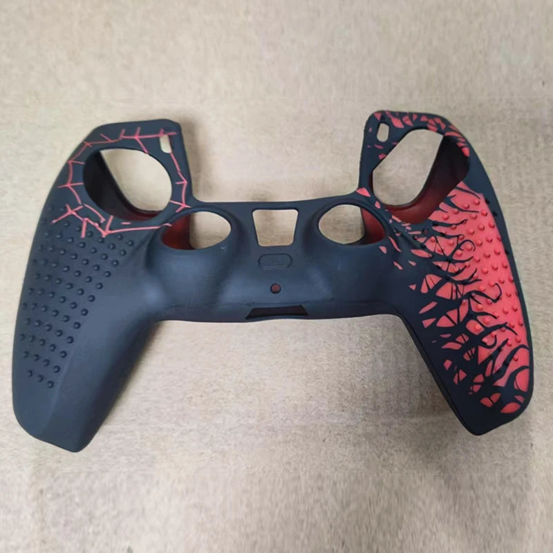 Anti-Slip Controller Skin Shell for PS5 Controller Silicone Cover Case with Rubber Thumb Grip Gaps and Touch Pad Sticker For PS5