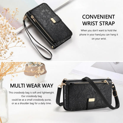 PU Leather Zipper Crossbody Flip Wallet Card Slot Phone Case For Samsung Galaxy S26 Plus S26 Pro S26 Ultra A57 Wrist Strap Cover
