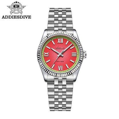 ADDIESDIVE Stainless Steel Quartz Watches For Men AD2535 reloj hombre Colorful Dial Watch Super Luminous Simple Wristwatches